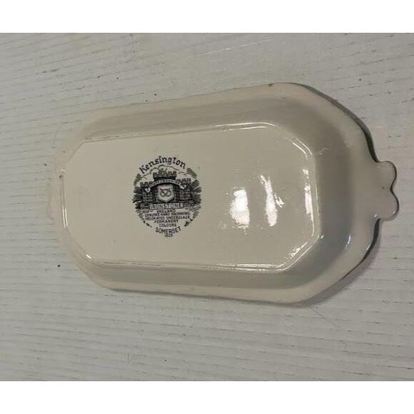 Vntg Kensington Staffordshire Somerset 1803 Cream/Black 10" Relish Dish - Picture 2 of 4